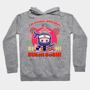 Kawaii Ninja Sushi Feast, Japanese Food Hoodie